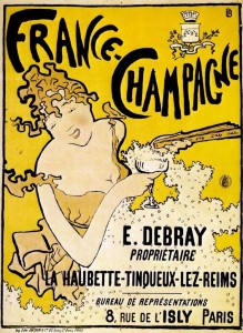 Plakat reklamujący szampana.